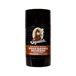 2.65-Oz Dr. Squatch Natural Deodorant for Men (Wood Barrel Bourbon) $6 + Free Shipping w/ Prime or on $35+
