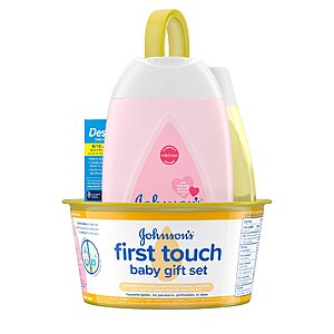 4-Piece Johnson's First Touch Baby Gift Set (Wash & Shampoo, Lotion, Diaper Rash Cream, Bath Caddy) $7.80 w/ S&S + Free Shipping w/ Prime or on $35+