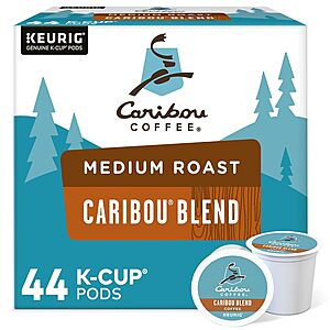 44-Count Caribou Coffee Caribou Blend Medium Roast K-Cup Pods $16.15 w/ S&S + Free Shipping w/ Prime or on $35+