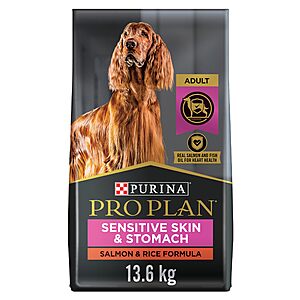 Purina Pro Plan 50% Off: 30-Lbs Sensitive Skin & Stomach Dog Food $32.40 & More w/ Subscribe & Save