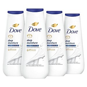 4-Count 20-Oz Dove Deep Moisture Body Wash $13.75 w/ S&S + Free Shipping w/ Prime or on $35+