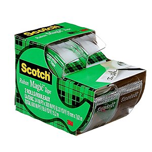 2-Pack Scotch Magic Invisible Tape (3/4" x 8.3 yds.) $1.95 + Free Shipping
