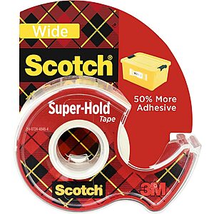 Scotch Super-Hold Wide Invisible Tape (1.5" x 18 yds.) $2.65 + Free Shipping