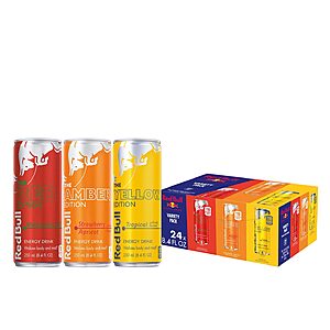 24-Pack 8.4-Oz Red Bull Energy Drink Variety Pack (Red, Yellow, Amber Edition) $26.10 w/ S&S + Free Shipping w/ Prime or Orders $35+