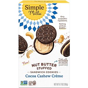 6.7-Oz Simple Mills Cocoa Cashew Crème Sandwich Cookies $2.60 w/ S&S + Free Shipping w/ Prime or on $35+