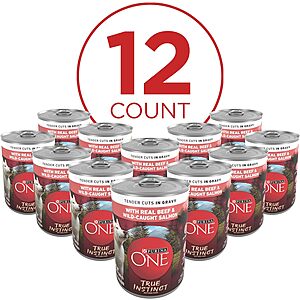 12-Count 13-Oz Purina ONE True Instinct Tender Cuts Wet Dog Food (Beef & Salmon) $12.50 & More w/ S&S + Free Shipping w/ Prime or on $35+