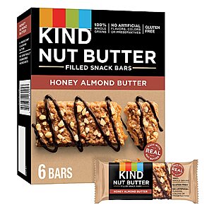 6-Count 1.3-Oz KIND Nut Butter Filled Bars (Honey Almond Butter) $3 w/ S&S + Free Shipping w/ Prime or on $35+
