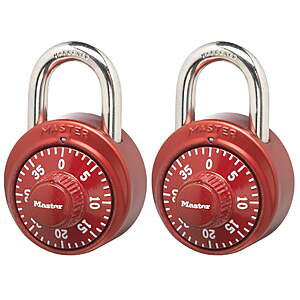 2-Pack Master Lock Aluminum 48 mm (1-7/8") Combination Lock $5 + Free S&H w/ Walmart+ or $35+