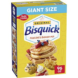 96-Oz Betty Crocker Bisquick Original Pancake & Baking Mix (Giant Size) $5.85 w/ S&S + Free Shipping w/ Prime or on $35+