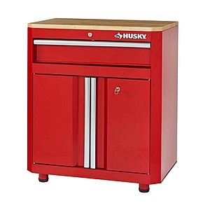 Husky 32.8" x 28" Ready-to-Assemble 24-Gauge Steel Garage Base Cabinet w/1 Drawer and 2 Doors (Red) $149 & More + Free Store Pickup
