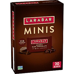 20-Count 0.78-Oz Larabar Double Dark Chocolate Mini Bars $7.50 w/ S&S + Free S&H w/ Prime or $35+