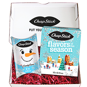 12-Tube ChapStick Holiday Flavored Lip Balm Gift Set Bundle $6