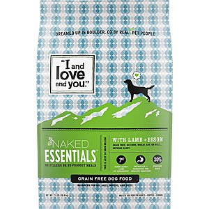 40-Lb I and Love and You Naked Essentials Grain-Free Dry Dog Food (Lamb & Bison) $28 at Chewy & Free S&H at $49+