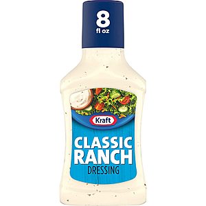 8-Oz Kraft Salad Dressing (Classic Ranch) $1.15 & More w/ S&S + Free Shipping w/ Prime or $25+