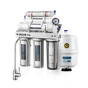 Ukoke 6 Stage Reverse Osmosis 75 GPD Water Filtration System $123.30 + Free Shipping