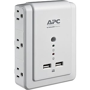 Deal of the day: APC Wall Outlet Plug Extender, Surge Protector with USB Ports, P6WU2, (6) AC Multi Plug Outlet, 1080 Joule Surge Protection White - $11.99