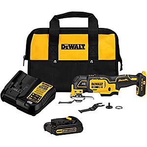 DEWALT 20V MAX* XR Brushless Oscillating Tool Kit, 3-Speed (DCS356C1) (includes battery, charger, blade), $99, Amazon