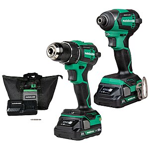 Metabo HPT MultiVolt 2-Tool Brushless Power Tool Combo Kit with Soft Case (Li-ion Batteries Included and Charger Included), $129, free shipping, Lowe's