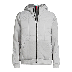 Reebok Men's Mixed Media Puffer Jacket with Hood (Pure Grey, 2X-Large) $22.90