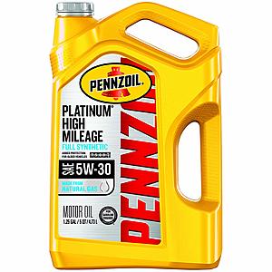 5-Quart Pennzoil Platinum High Mileage 5W-30 Full Synthetic Motor Oil $15.85 w/ S&S + Free S&H