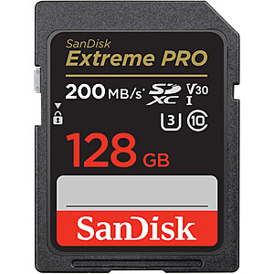 SanDisk 128GB Extreme PRO UHS-I SDXC Memory Card $18.99 at BH Photo