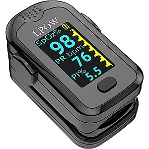 Fingertip Pulse Oximeter with OLED Screen Display, Batteries and Lanyard Included $5.83