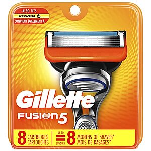 Select Walgreens Accounts: 8-Count Gillette Fusion 5 Men's Razor Blade Refills $17 + Free Store Pickup