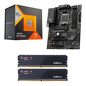 AMD Ryzen 7 7800X3D, MSI B650-P Pro WiFi DDR5, G.Skill Flare X5 Series 32GB DDR5-6000 Kit, Computer Build Bundle at Microcenter $499.99