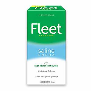2-Pack 4.5-Oz Fleet Laxative Saline Enema for Adults $1.38 w/ S&S + Free Shipping w/ Prime or on orders over $25