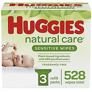 528-Count Huggies Natural Care Sensitive Baby Wipes (Unscented) $9.80 w/ S&S + Free Shipping w/ Prime or on orders over $25
