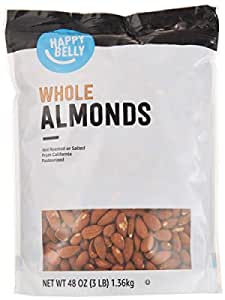 48-Oz Happy Belly Whole Raw Almonds $9.63 w/ S&S + Free Shipping w/ Prime or on orders over $25