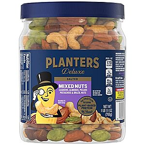 27-Oz Planters Deluxe Mixed Nuts w/ Sea Salt $12.32 w/ S&S + Free Shipping w/ Prime or on orders over $25