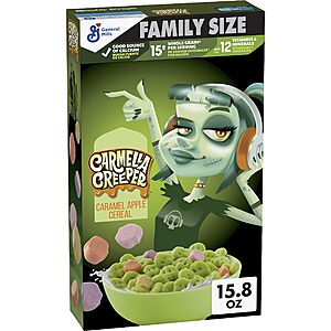 15.8-Oz Carmella Creeper Zombie Monster Breakfast Cereal $2.14 w/ S&S + Free Shipping w/ Prime or on orders over $35
