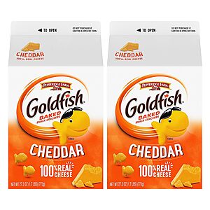 2-Pack 27.3-Oz Pepperidge Farm Goldfish Cheddar Crackers $9.29 w/ S&S + Free Shipping w/ Prime or on orders over $35