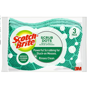 3-Count Scotch-Brite Scrub Dots Sponges (Non-Scratch, Heavy Duty) $2.37 ($0.79 each) w/ S&S + Free Shipping w/ Prime or on orders over $25
