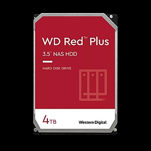 4TB WD Red Plus NAS 5400 RPM CMR 3.5" Internal Hard Drive $100 AC + Free Reg Shipping