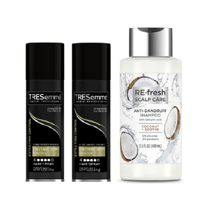 2x Tresemme Extra Hold Hair Spray and 1x Re-fresh Anti-Dandruff Shampoo for $1.57 - Free store pickup in Walgreens