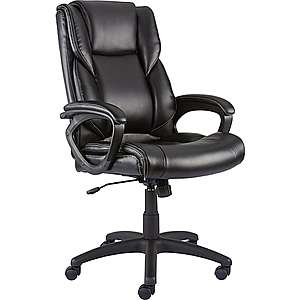 Staples Kelburne Luxura Faux Leather Computer & Desk Chair (Black or Brown) - $89.99 or $74.99 after $25 coupon w/ $10.01 in Filler Items - Staples