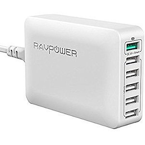 RAV Power 60W 6-port USB desktop charger $14.99 w/ clipped coupon