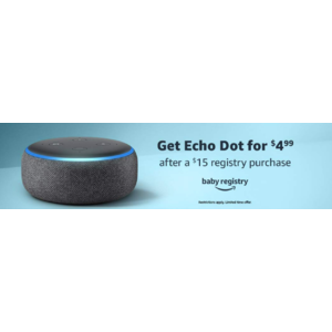 Create Baby Registry & Purchase $15+, Get Amazon Echo Dot (3rd Gen) for $5