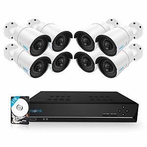PRIME DAY - Reolink 16CH 5MP PoE Home Security Camera System, 8 x Wired 5MP Outdoor PoE IP Cameras, 5MP 16 Channel NVR Security System w/ 3TB HDD for $550 $549.99