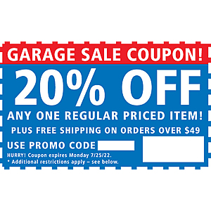 Rockler: 20% off a single item, in-store or online, free shipping for $49+ orders $1