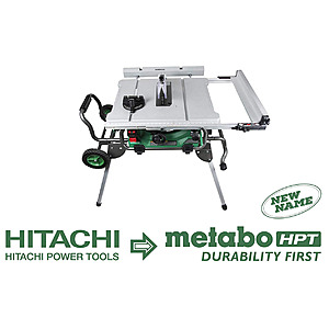 Lowe's YMMV: Metabo HPT 10-inch Jobsite Table Saw with Fold and Roll Stand for $369 and free in-store pickup
