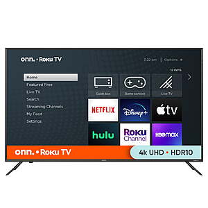 50” onn. 4K UHD LED HDR Roku Smart TV - $198 (Walmart)