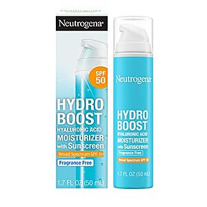 1.7-Oz Neutrogena Hydro Boost SPF 50 Hyaluronic Acid Facial Moisturizer $11.91 + free shipping w/ Prime or on $25+