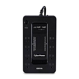 CyberPower 650VA 8-Outlet UPS Battery Backup with USB SX650U - $49.98