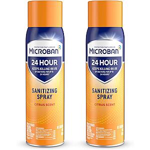 2-Ct 15-oz Microban Disinfectant Spray (Citrus Scent) $5.94 + Free Shipping w/ Prime $5.94