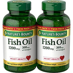 720-Ct Nature's Bounty Fish Oil 1200mg Rapid Release Softgels $10 & More w/ Subscribe & Save