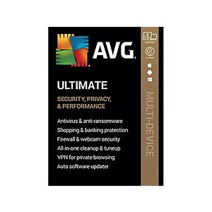 2-Years AVG Ultimate 2021 (Digital): Internet Security + TuneUp + VPN (5 Devices) $15