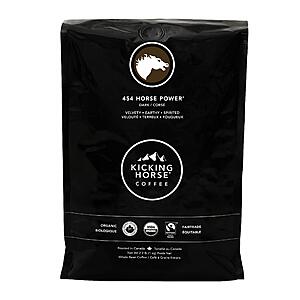2.2lb Kicking Horse Coffee, 454 Horse Power, Dark Roast, Whole Bean - Certified Organic, Fairtrade, Kosher Coffee as low as $14.42 w/ 15% S&S, $15.88 w/5% S&S & Coupon